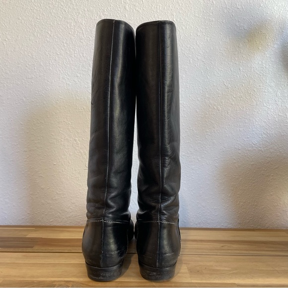 HANA MACKLER Leather Black Boots Size 7 AAA Made in Italy - Picture 6 of 11